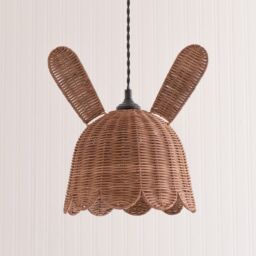 ValueLights Bella Natural Rattan Bunny Rabbit Easy Fit Ceiling Pendant Lamp Shade in Brown - thumbnail 3