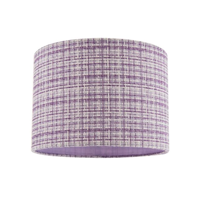 Happy Homewares Cross Hatch Design Textured Linen Fabric Lamp Shade in Lilac & White - Size: 10 inches - image 1