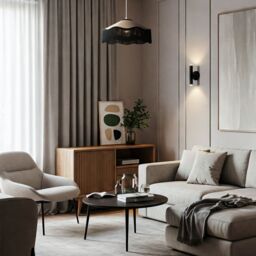Happy Homewares Chic Victorian Pendant Lamp Shade in Cream Faux Silk with Black Trims - thumbnail 6