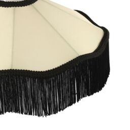Happy Homewares Chic Victorian Pendant Lamp Shade in Cream Faux Silk with Black Trims - thumbnail 4