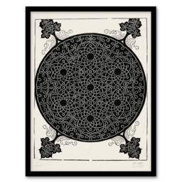 Artery8 Albrecht Durer Knob With Seven Hexagonal Stars Framed Wall Art Print in White - Size: A4 - thumbnail 1