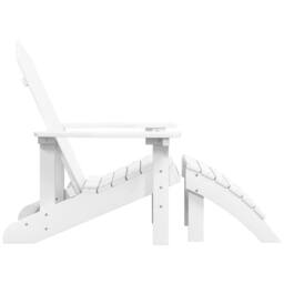 Berkfield Home Garden Adirondack Chair with Footstool HDPE White - thumbnail 4