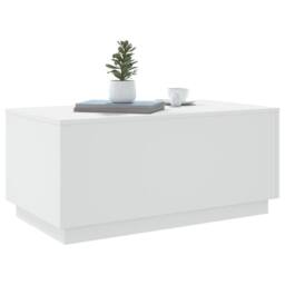 Berkfield Home Coffee Table with LED Lights White 90x50x40 cm - Size: 90 x 50 x 40 cm - thumbnail 6