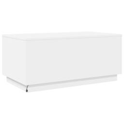 Berkfield Home Coffee Table with LED Lights White 90x50x40 cm - Size: 90 x 50 x 40 cm - thumbnail 9