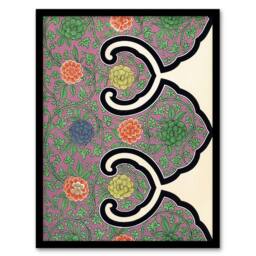 Artery8 Owen Jones Ornamental Flower Motif Pattern Framed Wall Art Print in Purple - Size: A4 - thumbnail 1