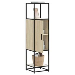 Berkfield Home Highboard Sonoma Oak 35.5x35x139 cm Engineered Wood & Metal in Brown - thumbnail 1