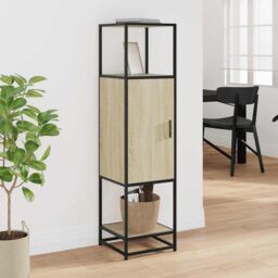 Berkfield Home Highboard Sonoma Oak 35.5x35x139 cm Engineered Wood & Metal in Brown - thumbnail 3