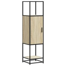 Berkfield Home Highboard Sonoma Oak 35.5x35x139 cm Engineered Wood & Metal in Brown - thumbnail 2