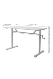 Living and Home 100 x 60 x 90cm Manual Height-Adjustable Office Desk in White - Size: 100 x 60 x 90 cm - thumbnail 9