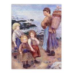 "Artery8 Mussel Fishers at Berneval Renoir Vintage Wall Art Print Poster - Size: W12"" x H16""" - thumbnail 1