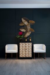 Orsina Elegant Design Bar Unit, Unique Bar Unit, Exceptional Storage Drinks Display Cabinet in Gold - thumbnail 2