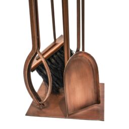 Ivyline Antique Copper Fireside Companion Set H74cm W20.5cm - Premium quality - Matching Log Storage Available - thumbnail 5