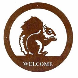 Poppyforge Squirrel Welcome Wall Art - Small - Steel - W29.5 x H29.5 cm - BM/RtR in Brown - thumbnail 2