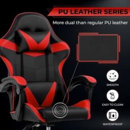 Lishetimig Ergonomic Gaming Chair in Red - thumbnail 6