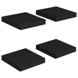 Berkfield Home Floating Wall Shelves 4 pcs Black 23x23.5x3.8 cm MDF - thumbnail 2