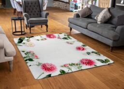 Benjamin Tate Design Scattered Flowers Designer Rug in Natural - Size: Large - thumbnail 2