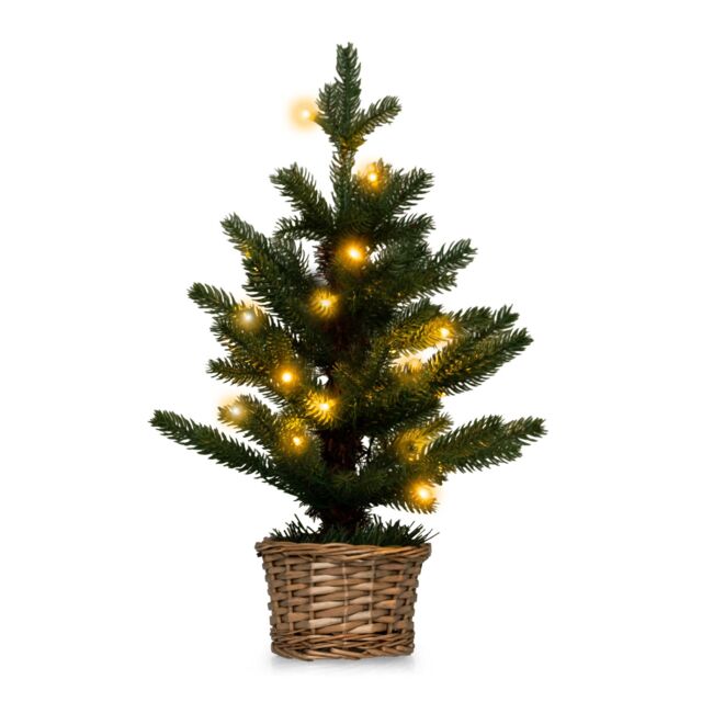 Gymax Tabletop Pre-lit Christmas Tree 96 Tips & 20 Lights With Pot Mini Xmas Decor in Green - image 1