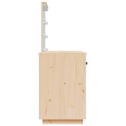 Berkfield Home Beautiful Dressing Table with LED 95x50x133.5 cm Solid Wood Pine in Natural - thumbnail 7