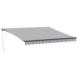 Berkfield Home Manual Retractable Awning Anthracite & White 400x350 cm in Charcoal - thumbnail 2