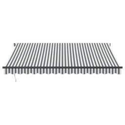 Berkfield Home Manual Retractable Awning Anthracite & White 400x350 cm in Charcoal - thumbnail 3