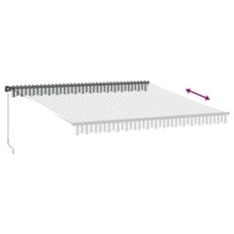 Berkfield Home Manual Retractable Awning Anthracite & White 400x350 cm in Charcoal - thumbnail 5