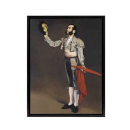 "Artery8 Matador Saluting Portrait Painting Manet Black Framed Canvas Wall Art in Brown - Size: W12"" x H16""" - thumbnail 1