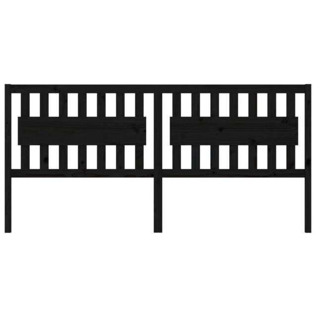 Berkfield Home Beautiful Bed Headboard Black 205.5x4x100 cm Solid Wood Pine - image 1