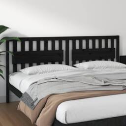 Berkfield Home Beautiful Bed Headboard Black 205.5x4x100 cm Solid Wood Pine - thumbnail 2