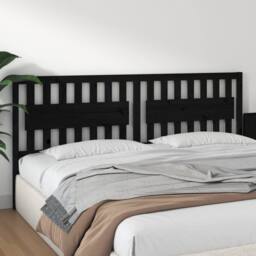 Berkfield Home Beautiful Bed Headboard Black 205.5x4x100 cm Solid Wood Pine - thumbnail 4