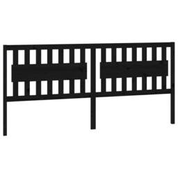 Berkfield Home Beautiful Bed Headboard Black 205.5x4x100 cm Solid Wood Pine - thumbnail 3
