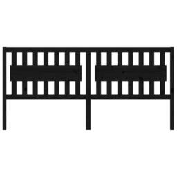 Berkfield Home Beautiful Bed Headboard Black 205.5x4x100 cm Solid Wood Pine - thumbnail 1