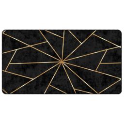 Berkfield Home Rug Washable Black & Gold 80x150 cm Anti Slip - Size: 100 cm diameter - thumbnail 2