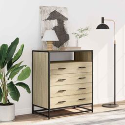 Berkfield Home Drawer Cabinet Sonoma Oak 70x41x83.5 cm Engineered Wood in Brown - thumbnail 3