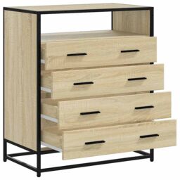 Berkfield Home Drawer Cabinet Sonoma Oak 70x41x83.5 cm Engineered Wood in Brown - thumbnail 5