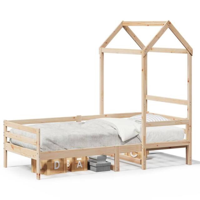 Berkfield Home Day Bed with Roof without Mattress 80x200 cm Solid Wood in Light Oak - image 1