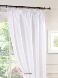 New Edge Blinds Voile Lined Pencil Pleat Curtains in White - Size: 228 cm width x 137 cm drop - thumbnail 3
