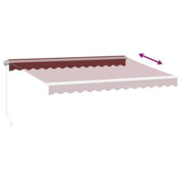 Berkfield Home Manual Retractable Awning Burgundy 350x250 cm - thumbnail 5