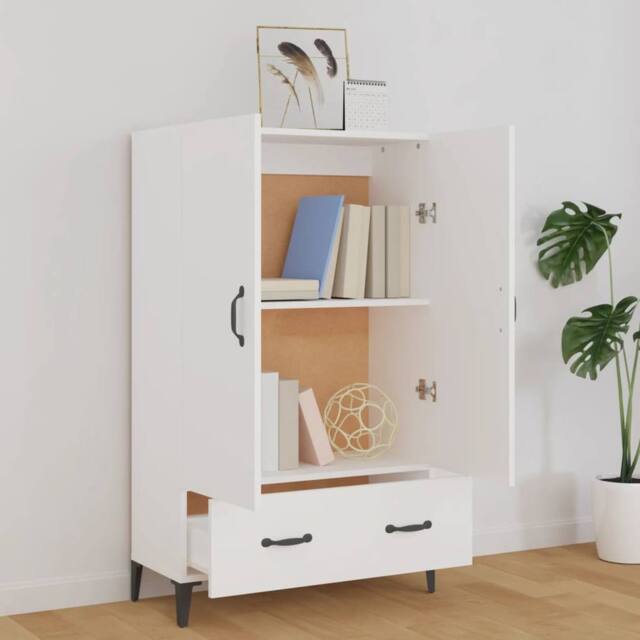 Berkfield Home Highboard White 70x31x115 cm Engineered Wood - Size: 70 x 31 x 115 cm - image 1