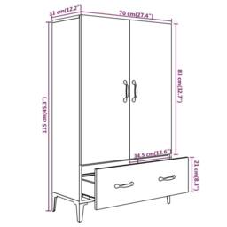 Berkfield Home Highboard White 70x31x115 cm Engineered Wood - Size: 70 x 31 x 115 cm - thumbnail 8