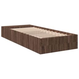 Berkfield Home Bed Frame without Mattress Brown Oak 100x200 cm - thumbnail 6