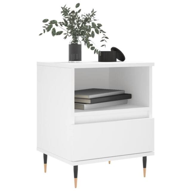 Berkfield Home Modern Bedside Cabinet White 40x35x50 cm Engineered Wood - Size: 40 x 35 x 50 cm - image 1