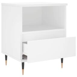 Berkfield Home Modern Bedside Cabinet White 40x35x50 cm Engineered Wood - Size: 40 x 35 x 50 cm - thumbnail 6