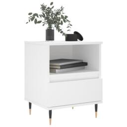 Berkfield Home Modern Bedside Cabinet White 40x35x50 cm Engineered Wood - Size: 40 x 35 x 50 cm - thumbnail 1
