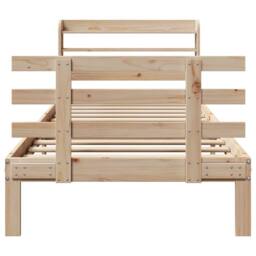 Berkfield Home Beautiful Bed Frame with Headboard without Mattress 75x190 cm Sma in Light Brown - thumbnail 4