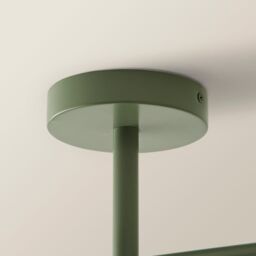 ValueLights Parker Gloss with Walnut Wood Dome Lamp Shade 3 Way Bar Ceiling Light in Pale Green - thumbnail 5