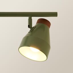 ValueLights Parker Gloss with Walnut Wood Dome Lamp Shade 3 Way Bar Ceiling Light in Pale Green - thumbnail 4