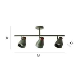 ValueLights Parker Gloss with Walnut Wood Dome Lamp Shade 3 Way Bar Ceiling Light in Pale Green - thumbnail 8