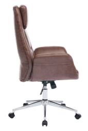 Living and Home Adjustable High Back PU Office Chair with Armrests in Brown - thumbnail 3