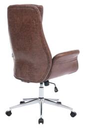 Living and Home Adjustable High Back PU Office Chair with Armrests in Brown - thumbnail 4