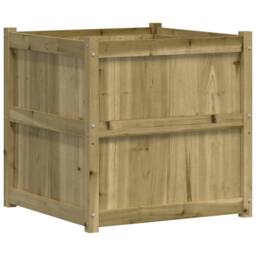 Berkfield Home Garden Planter 70x70x70 cm Impregnated Wood Pine in Brown - Size: 70 x 70 x 70 cm - thumbnail 2